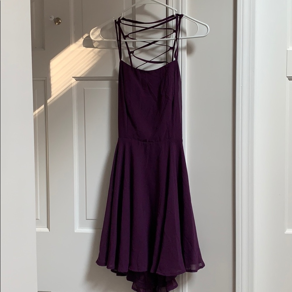 A dark purple dress